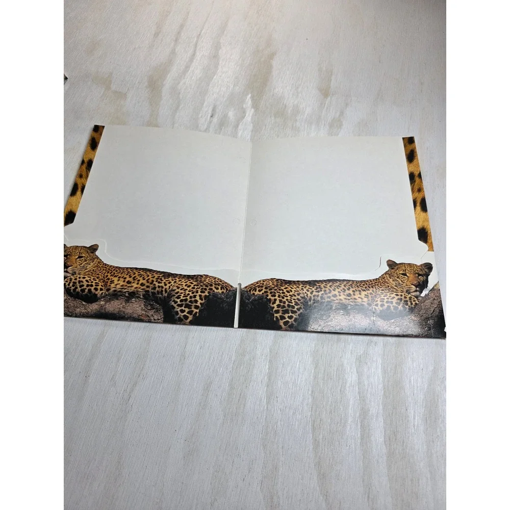 Vintage 2000 Duo-Tang Leopard Print Pocket Folder Y2K Animal School Supply